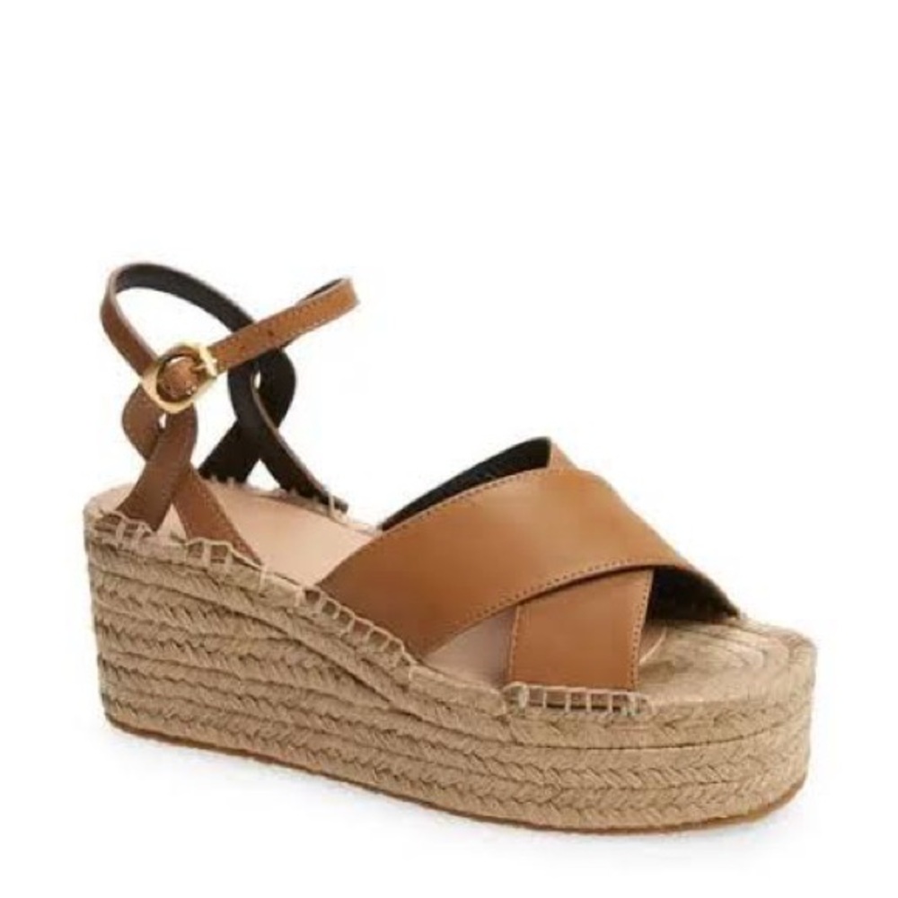 rag & bone Tan Leather Espadrille Platform Sandals